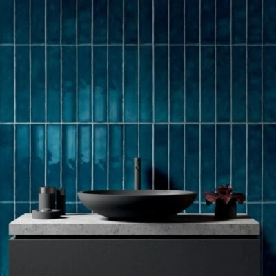 VERNICI POSH BLUE 5 x 25cm WALL TILES - JOB LOT OF 5 SQ.METRES (HUGE PRICE DROP) - Image 1 of 4