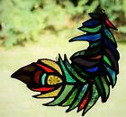 Large & Finely Detailed Peacock Feather Australian Stained Glass Bird Suncatcher