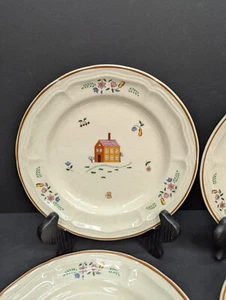 Vintage Newcor Stoneware 6004 Our Country Farmhouse Salad Plate Set of 4 - Picture 1 of 12