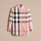 Authentic BNWOT BURBERRY Clemetis Cotton Shirt/Blouse Womens Small Antique Pink
