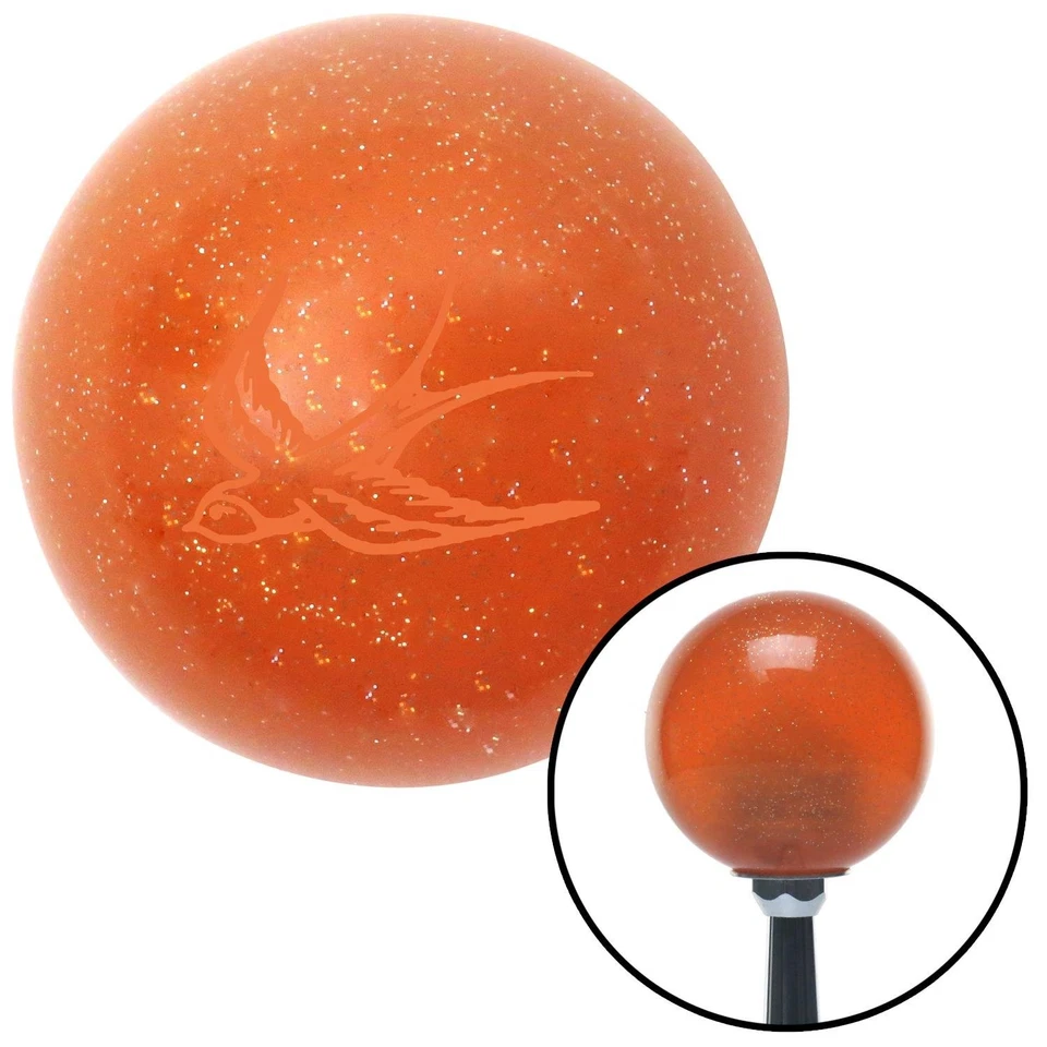 Orange Swallow Orange Metal Flake Shift Knob w/ M16x1.5 Insert Shifter Auto - Image 1 of 4