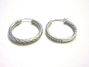 Creoli in argento con pietre chiare (925) OM5139 - Foto 1 di 2