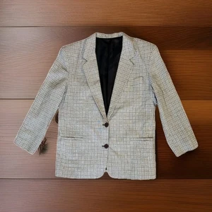 Michelle Stuart Damen Größe 14 Grau Gestreift 2 Knöpfe Gefüttert Blazer Schulterpolster - Bild 1 von 9