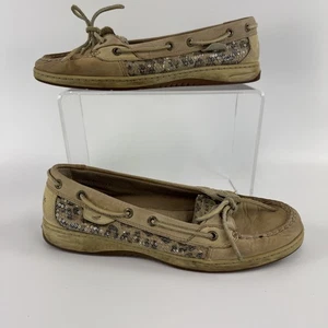 Sperry Top-Sider-Bootsschuhe Damen 10 M Angelfish flache hellbraunes Leder LESEN - Bild 1 von 10