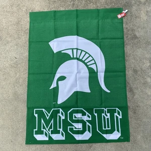 NEW Michigan State University MSU Spartans Vintage Flag Banner Double Sided - Picture 1 of 4
