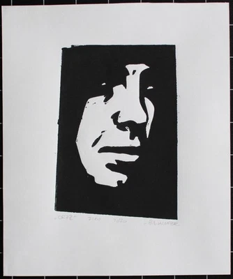 Leonhard Wachter Cr7z Rapper Porträt Contemporary sign Linolschnitt 2020 7/10 - Bild 1 von 2