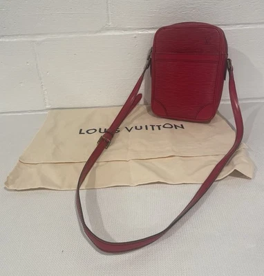 LOUIS VUITTON Danube Red Epi Leather Crossbody Shoulder Bag Purse Authentic - Image 1 of 4