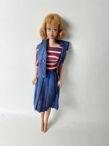 Vintage 1960s Blonde Flip Midge Doll On Straight Leg Midge Barbie Body Freckles - Picture 1 of 16