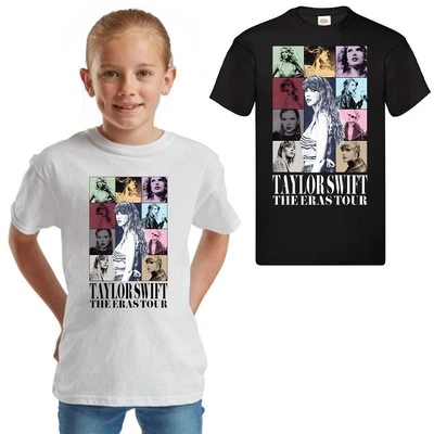FRUIT OF THE LOOM Camiseta estampada unisex para niños Taylor Eras Tour adulto fanático de la música concierto recuerdo Reino Unido