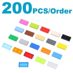 MOC 1x2 Tile Flat Tiles Bottom Groove U Pick Colors & Qty NEW X200 X500 Bulk Set