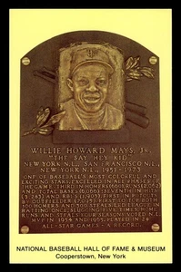1965-22 Cooperstown Plaque Postcards #NNO Willie Mays - Picture 1 of 2