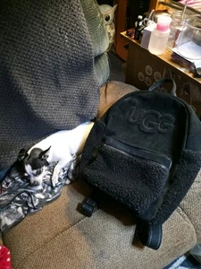 UGG black Suede Full-size AUTHENTIC backpack - Picture 1 of 9