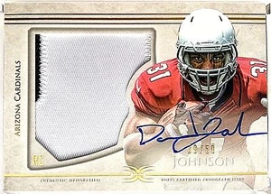 2015 Definitive DAVID JOHNSON RC On Card AUTO Jersey PATCH /50 Cardinals ROOKIE - Foto 1 di 5