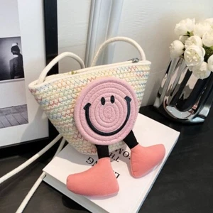 ๐ธ Borsa a tracolla all'uncinetto con faccine sorridenti alla moda - Adorabile a punta! ๐ธ - Foto 1 di 7