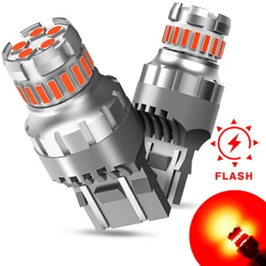 CANBUS 7443 LED Red Strobe Flash Brake Stop Tail Parking Light Bulbs 2-10 Pair - Bild 1 von 24