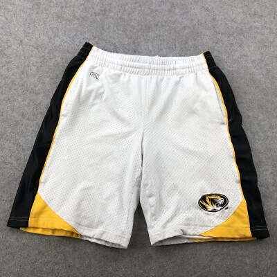 Pantalones Cortos Missouri Tigers Para Hombre Pequeños Blanco Negro Amarillo Logo Mizzou Bordado Foto 1 de 4