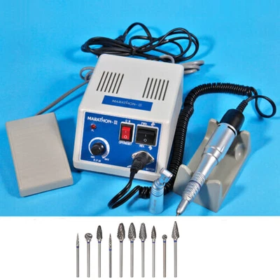 Dental Lab MARATHON Micromotor 35K RPM Winkelstück Straight Handpiece 10*Burs