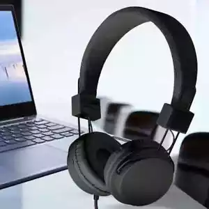 Qishi Over Ear Foldable Headset, 3.5mm Noise Protection Ear Headphones for Boys - Picture 1 of 5