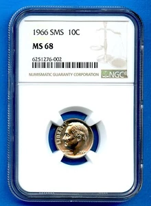 1966 P SMS NGC MS68 Roosevelt Dime 10c US Mint Coin 1966-P MS-68 - Picture 1 of 3