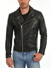 Vintage Black New Genuine Lambskin Designer Motorcycle Biker Leather Jacket 1708