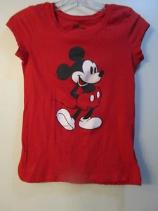 Disney Mickey Mouse Red T-Shirt Womens Junior Medium Short Sleeves - excellent! - Picture 1 of 3
