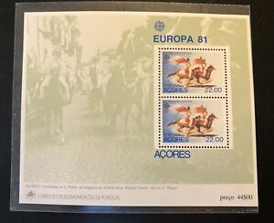 INTERNAT’ COMM’ STAMP SHEET: Azore’s First Europa Issue. Folk Celeb’:  Horsemen