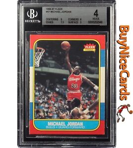 1986-87 Michael Jordan Fleer RC Rookie #57 BGS 4 VG-EX