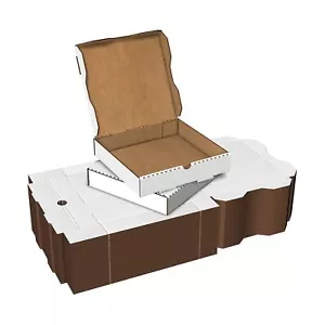 White Cardboard Pizza Boxes, Takeout Containers - 10 x 10 Pizza Box Size, Cor... - Picture 1 of 7