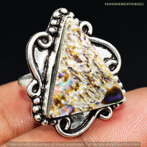 Abalone Shell Gemstone Ethnic Handmade Ring Jewelry US Size- 6.75 FRS-5110
