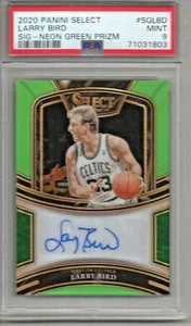 Larry Bird 2020/21 Panini Select neongrün Prizm Autogramm #13/35 PSA 9 - Bild 1 von 1