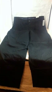 NWT DOCKERS ORIGINAL KHAKI PLEATED CLASSIC 32X32 BLACK PANTS INDIVIDUAL WAIST - Picture 1 of 3