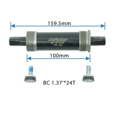Fat Bike Shell width 100mm Neco Bottom Bracket 1.37" x24T axle length 159.5mm