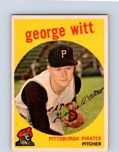 VINTAGE BASEBALL CARD TOPPS 1959 GEORGE WITT PITTSBURGH PIRATES NO21 - Picture 1 of 2