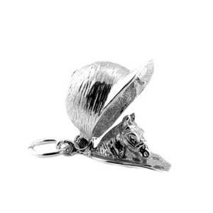 STERLING SILVER OPENING HORSE RIDER’S CAP CHARM    - Picture 1 of 3
