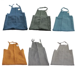 100% Linen Bib Apron/Full Length/Kitchen/Garden/Unisex/Southern Living/Retail$50