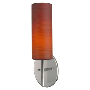 NEW EGLO Brown Sugar 1-Light Matte Nickel Flushmount Sconce - Picture 1 of 3