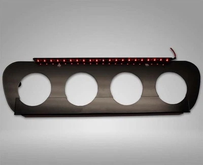 14-19 C7 CORVETTE -POWDER COATED BLACK ILLUMINATED RED EXHAUST FILLER PLATE NPP - Image 1 of 4
