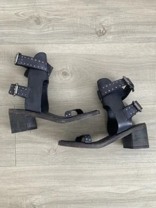 Free People Women's Studded Leather Sandals – Black Size 37.5/ (6.5-7us) - Picture 1 of 6