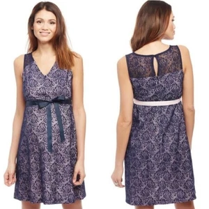 Motherhood Maternity Gender Reveal Lace Overlay Sleeveless Dress Women's Small - Picture 1 of 16