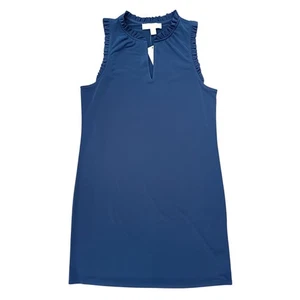 Nuevo Top túnica Michael by Michael Kors con volantes azul cuello en V sin mangas mediano - Imagen 1 de 8
