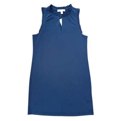 Новый Michael от Michael Kors оборки отделки синий V шеи без рукавов туника верхний средний - Изображение 1 из 4