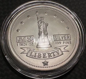 Johnson Matthey JM Carson City Mint Liberty 1oz 999 Feinsilbermedaille - Bild 1 von 6
