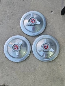 Vintage Set Of 3 Ford Galaxie Hubcaps Wheel Covers - Picture 1 of 6
