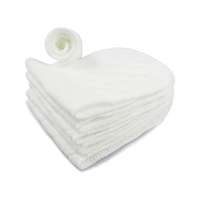 5 piezas pañales de tela de algodón para bebés inserciones forros 3 capas reutilizables pañales para recién nacidos L Foto 1 de 4