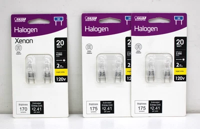 Feit 3 Packs 20 Watt Bright White T4 G8 Bi-Pin Base Dimmable Xenon Light Bulbs - Image 1 of 2