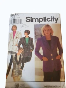 1992 Simplicity 8036 Misses Petite Lined Blazer Sewing Pattern Sizes 12-16 Uncut - Picture 1 of 3