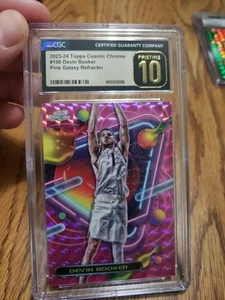 2023-24 Topps Cosmic Chrome Devin Booker Pink Galaxy Refr. CGC PRISTINE 10 Pop 1 - Picture 1 of 3