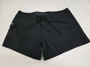 Pantalones cortos de tabla para mujer Maui Rippers negros bolsillo lateral cordón talla 16/5" #7535 - Imagen 1 de 6