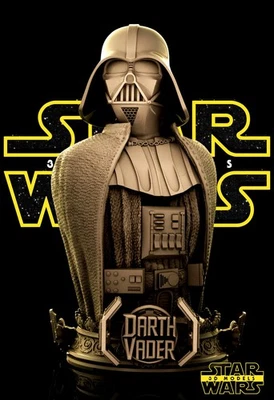 Masked Darth Vader 3D Printed star wars statue Unpainted one piece! GREY - Image 1 of 4