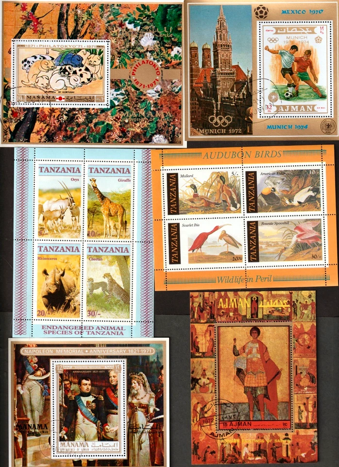 6 hojas de recuerdo coloridas = cachorros = pájaros = Napoleón = animales = fútbol, etc. Foto 1 de 1